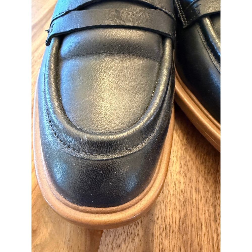 Franco Sarto Womens Carol Leather Penny Loafers Black Tan Size 6.5M - Picture 6 of 10